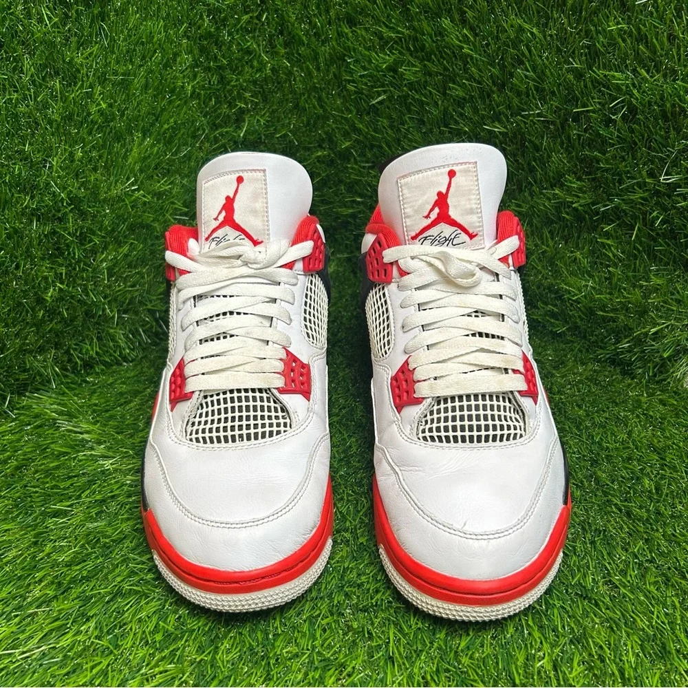 Air Jordan 4 Retro Fire Red 2020 White Black Mens Size 11 DC7770-160